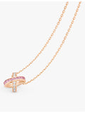 Chaumet pink sapphire diamond pendant, 18ct rose gold, imported from the UK