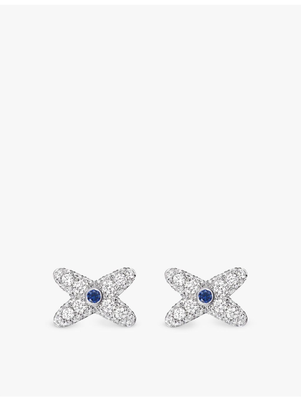 Chaumet Jeux de Liens diamond and sapphire stud earrings 1.05ct (British brand)