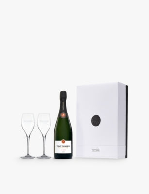 Taittinger Brut Réserve champagne and glass set 750ml - British product