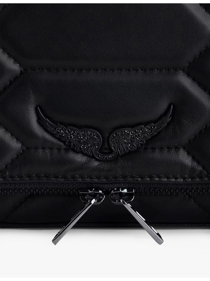 Zadig Voltaire Rock XL leather clutch bag, imported from the UK
