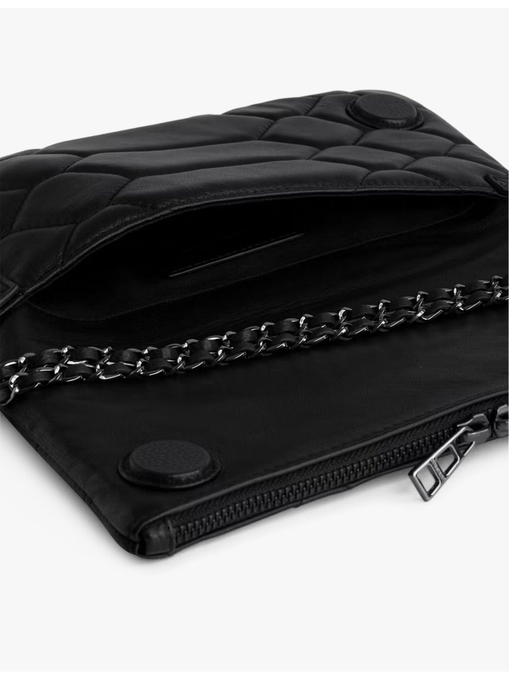 Zadig Voltaire Rock XL leather clutch bag, imported from the UK