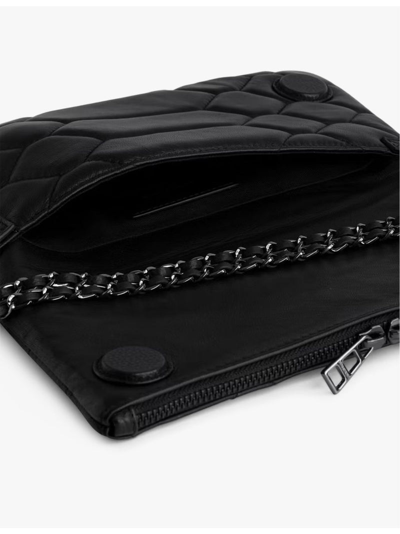 Zadig Voltaire Rock XL leather clutch bag, imported from the UK