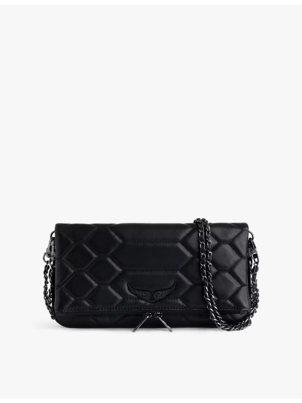 Zadig Voltaire Rock XL leather clutch bag, imported from the UK