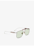 Brunello Cucinelli square-frame titanium sunglasses BC2005ST, imported from the UK