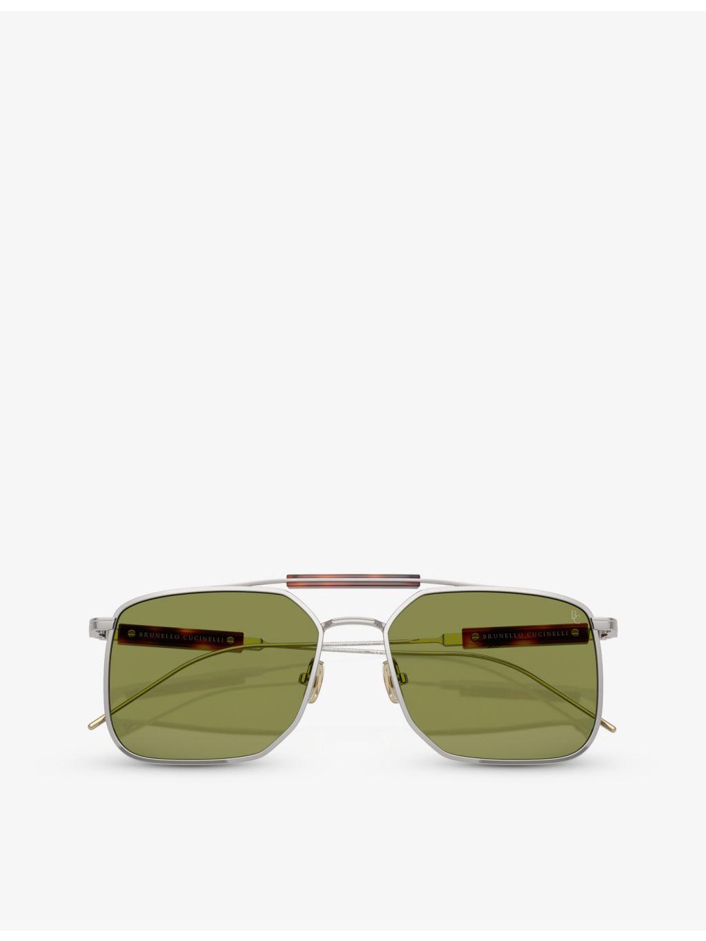 Brunello Cucinelli square-frame titanium sunglasses BC2005ST, imported from the UK