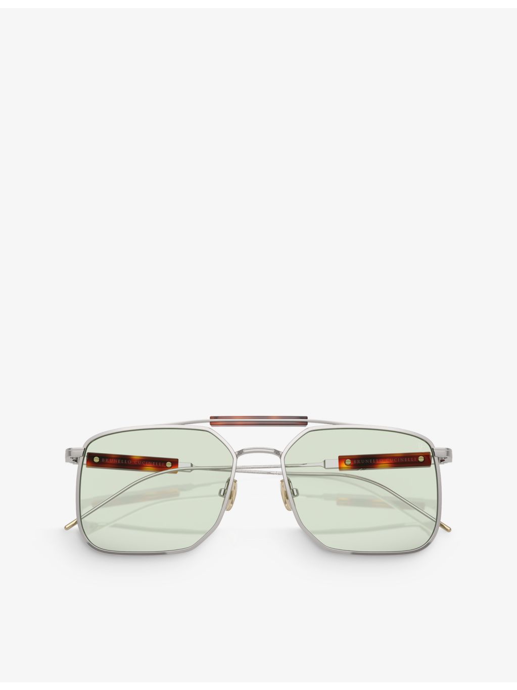 Brunello Cucinelli square-frame titanium sunglasses BC2005ST, imported from the UK