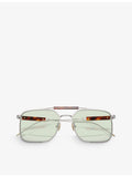Brunello Cucinelli square-frame titanium sunglasses BC2005ST, imported from the UK