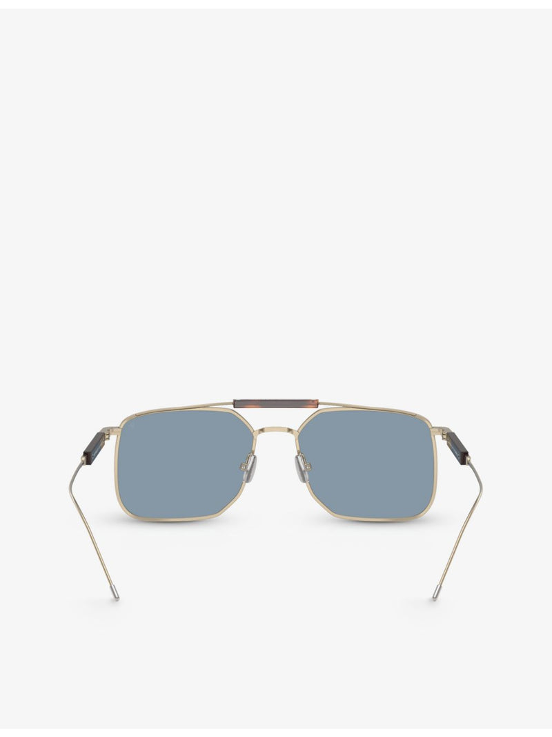 Brunello Cucinelli square-frame titanium sunglasses BC2005ST, imported from the UK