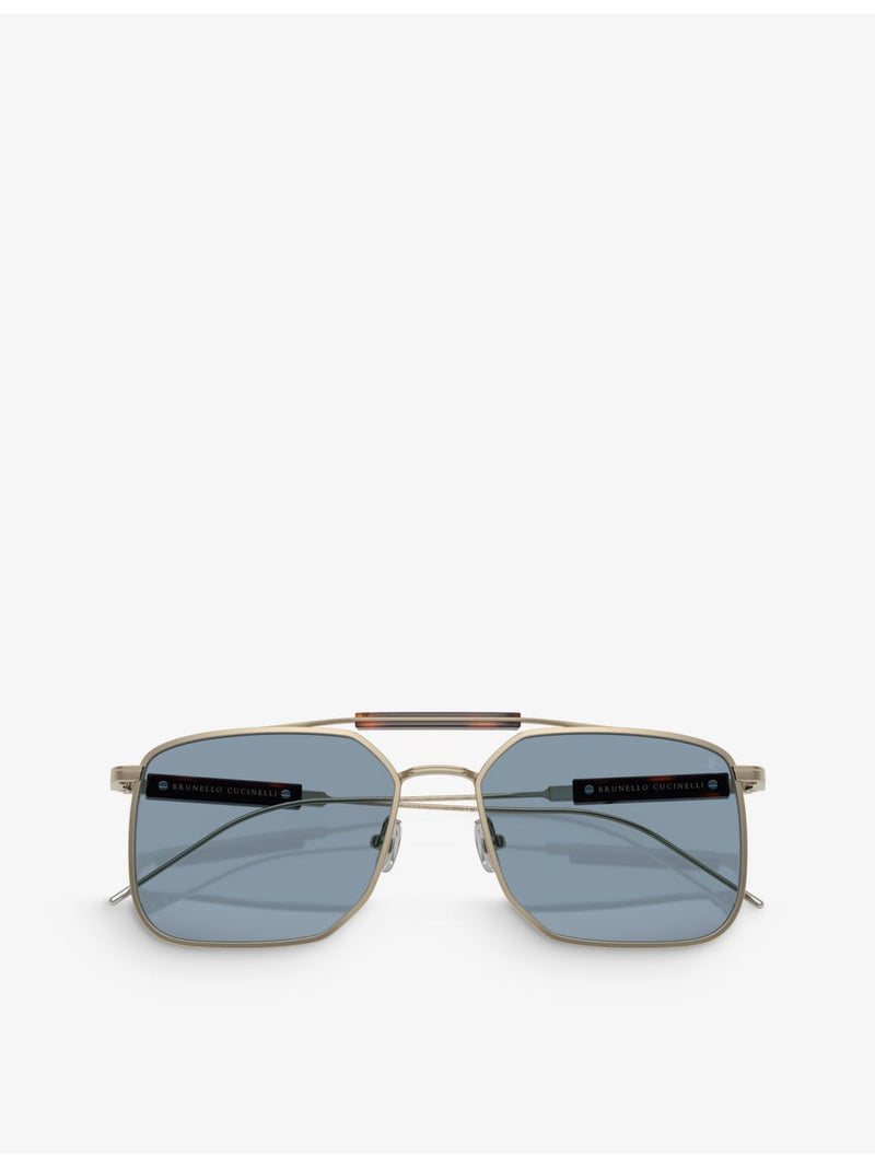 Brunello Cucinelli square-frame titanium sunglasses BC2005ST, imported from the UK