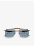 Brunello Cucinelli square-frame titanium sunglasses BC2005ST, imported from the UK