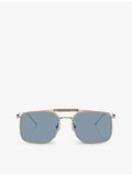 Brunello Cucinelli square-frame titanium sunglasses BC2005ST, imported from the UK