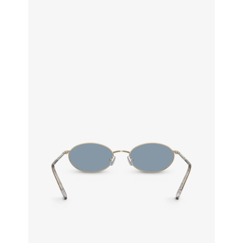 Brunello Cucinelli oval-frame titanium sunglasses BC2006ST (British brand)