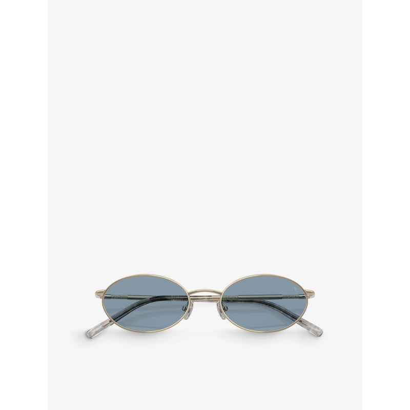 Brunello Cucinelli oval-frame titanium sunglasses BC2006ST (British brand)