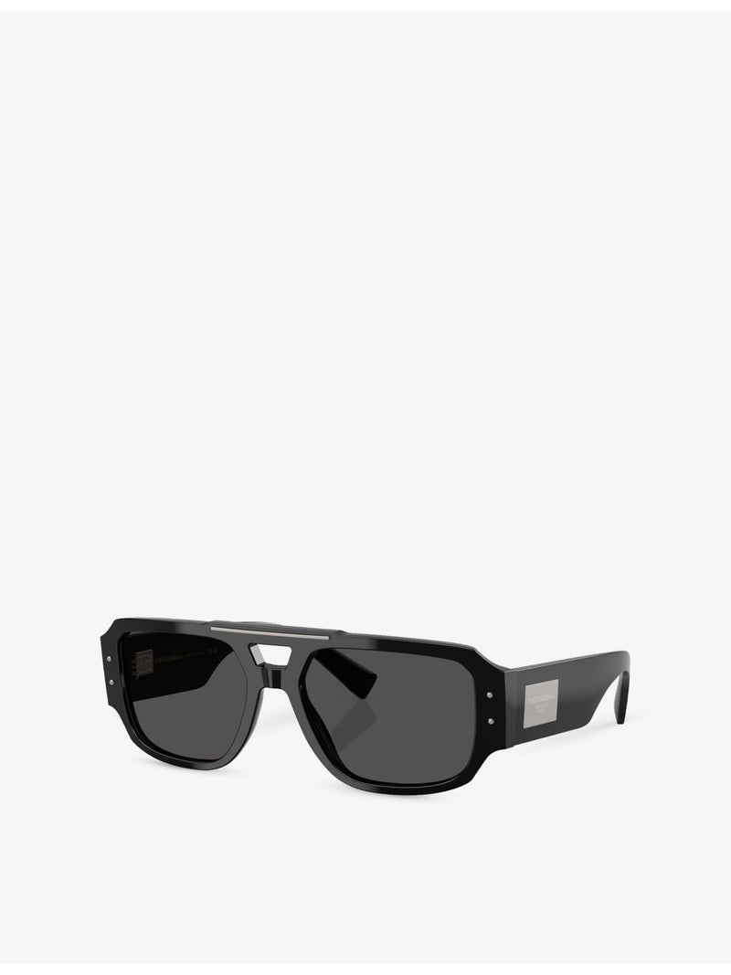 Dolce & Gabbana pilot-frame acetate sunglasses with gold hardware - British product