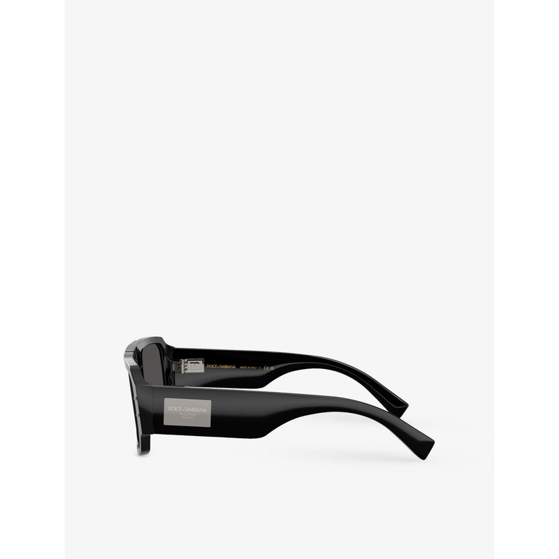 Dolce & Gabbana pilot-frame acetate sunglasses with gold hardware - British product