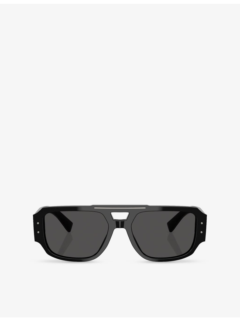 Dolce & Gabbana pilot-frame acetate sunglasses with gold hardware - British product