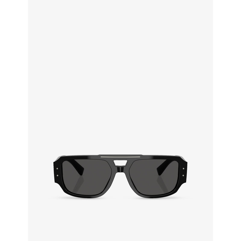 Dolce & Gabbana pilot-frame acetate sunglasses with gold hardware - British product