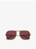 Ferrari square-frame metal sunglasses (British brand)