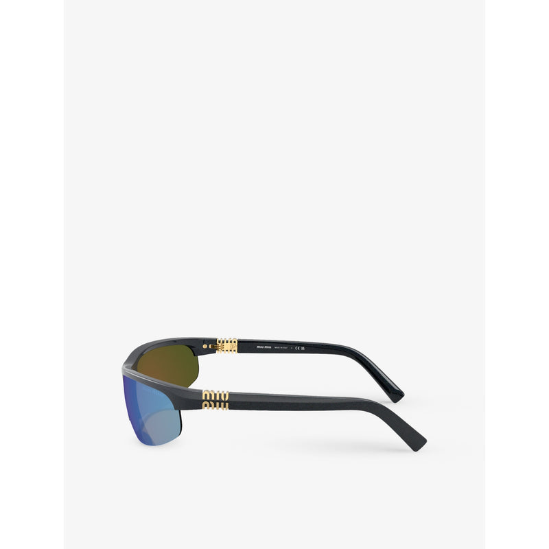 Miu Miu MU A02S oval-frame injected sunglasses - British product