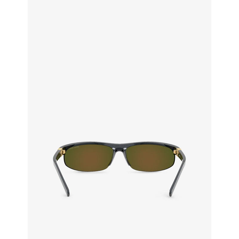 Miu Miu MU A02S oval-frame injected sunglasses - British product