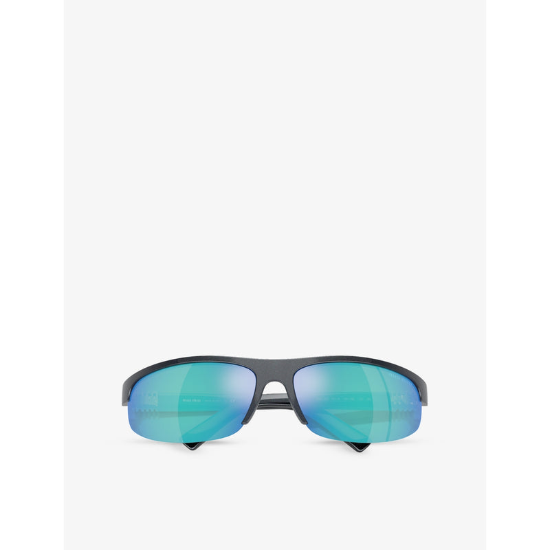 Miu Miu MU A02S oval-frame injected sunglasses - British product
