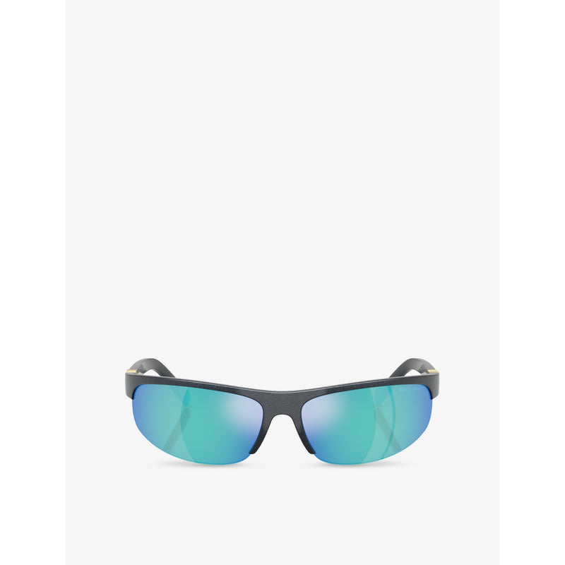 Miu Miu MU A02S oval-frame injected sunglasses - British product