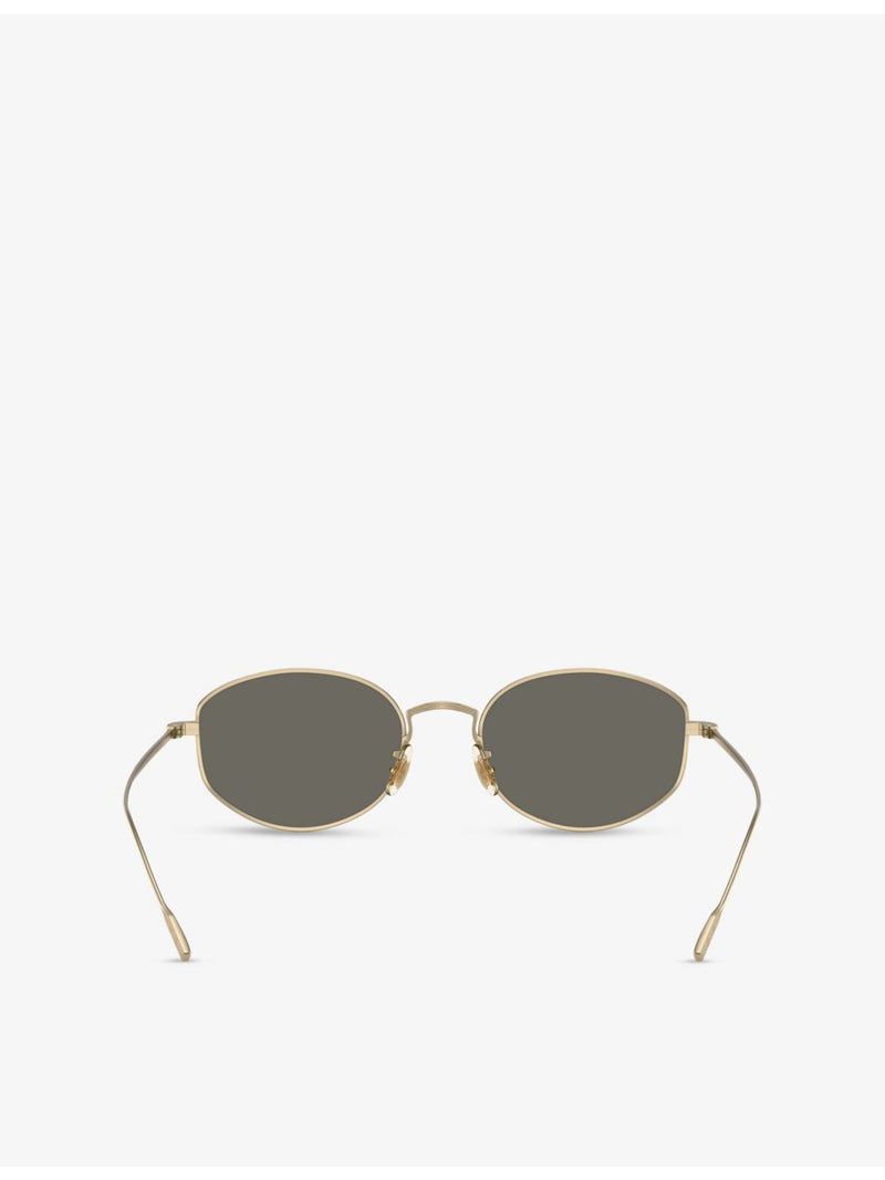 Oliver Peoples Sirry oval-frame titanium sunglasses, imported from the UK