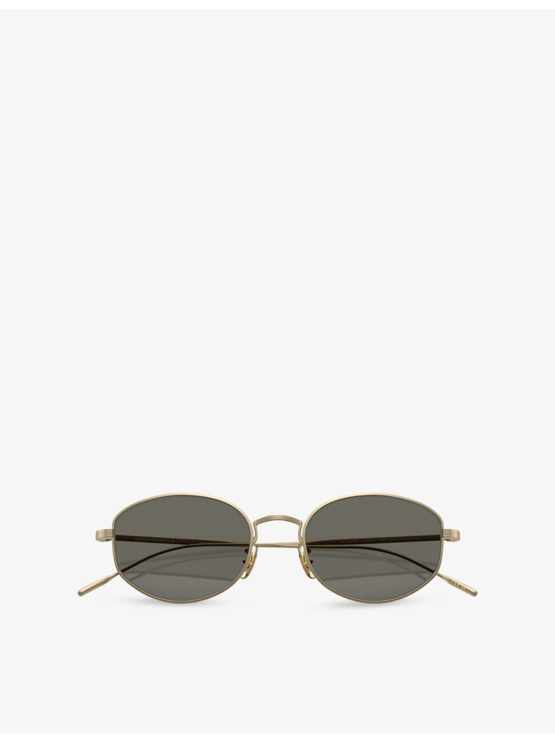 Oliver Peoples Sirry oval-frame titanium sunglasses, imported from the UK