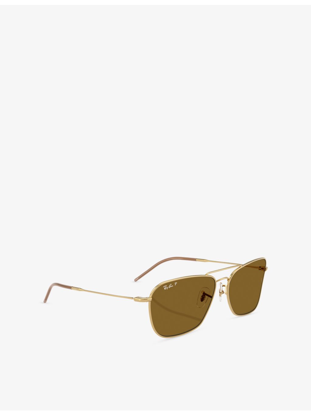 Ray-Ban polarised metal square-frame sunglasses, imported from the UK