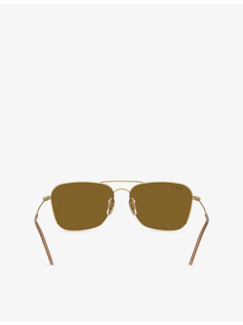 Ray-Ban polarised metal square-frame sunglasses, imported from the UK