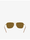 Ray-Ban polarised metal square-frame sunglasses, imported from the UK
