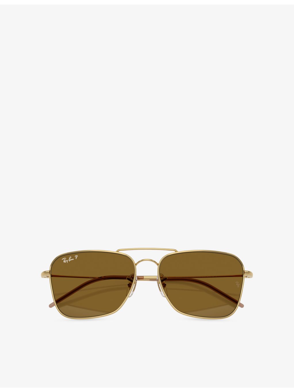 Ray-Ban polarised metal square-frame sunglasses, imported from the UK
