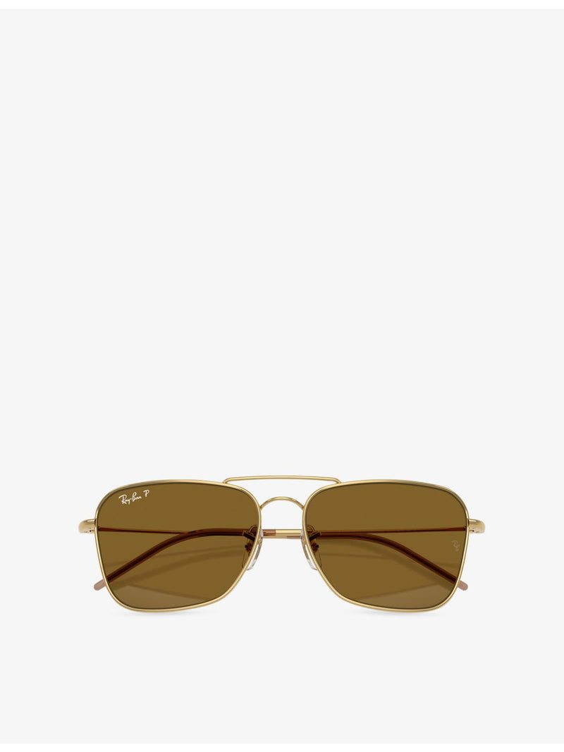 Ray-Ban polarised metal square-frame sunglasses, imported from the UK