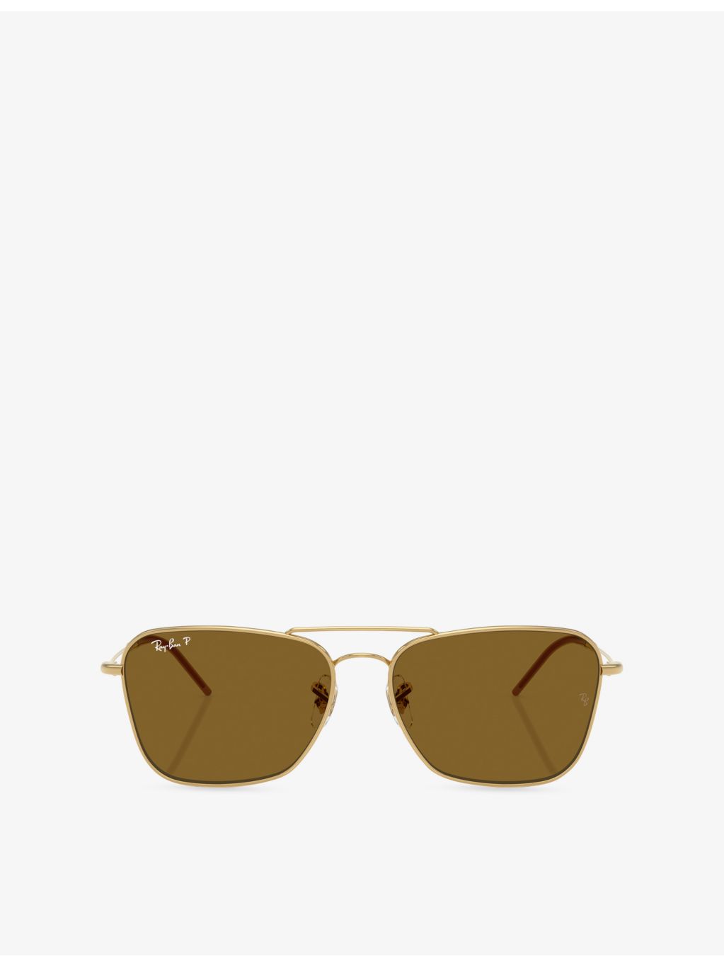Ray-Ban polarised metal square-frame sunglasses, imported from the UK