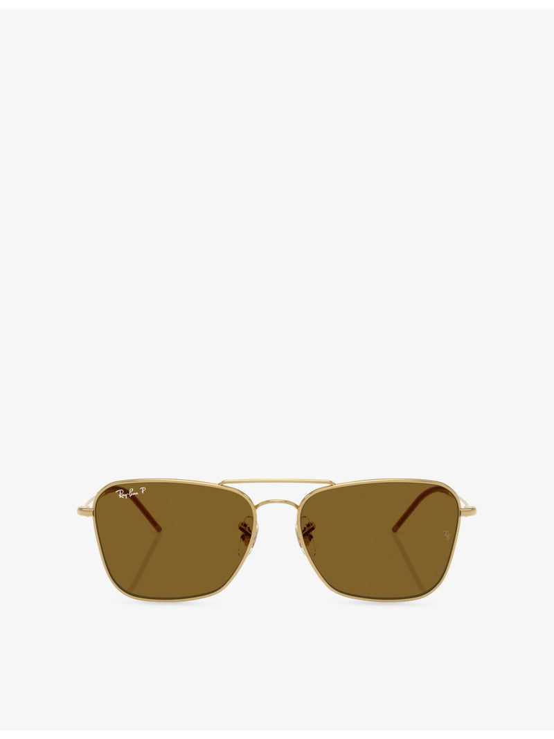Ray-Ban polarised metal square-frame sunglasses, imported from the UK
