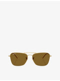 Ray-Ban polarised metal square-frame sunglasses, imported from the UK