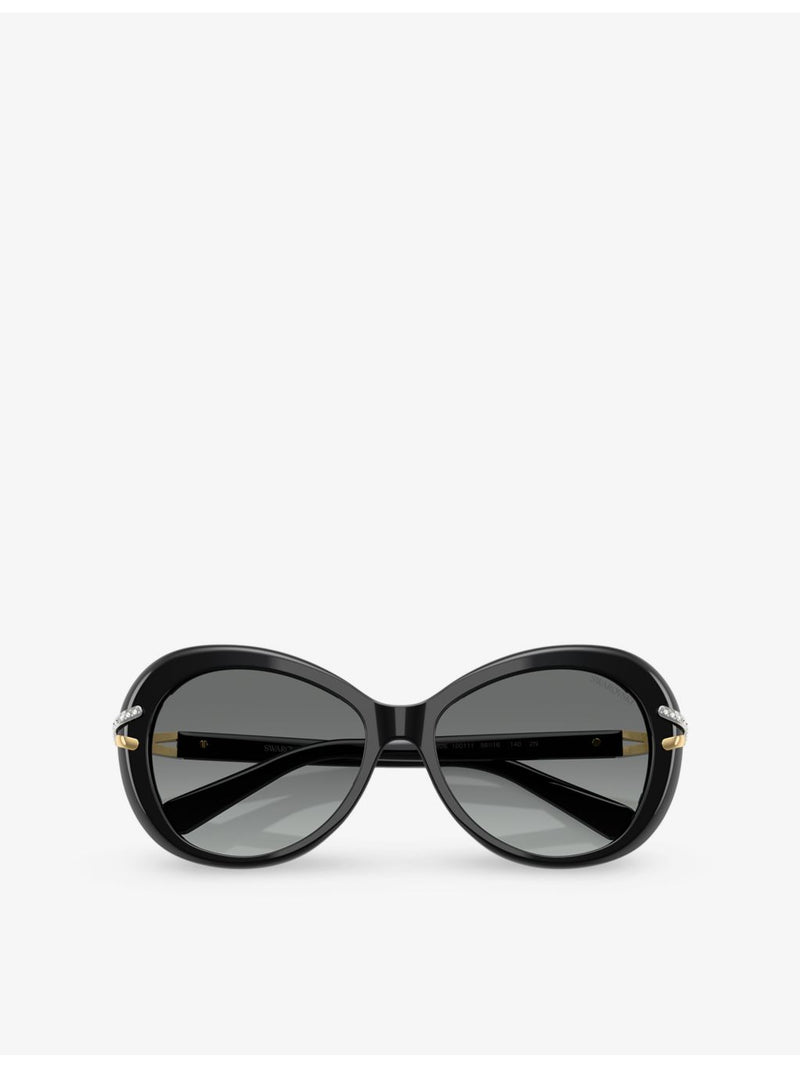 Swarovski SK6026 butterfly crystal-pave acetate sunglasses - British product