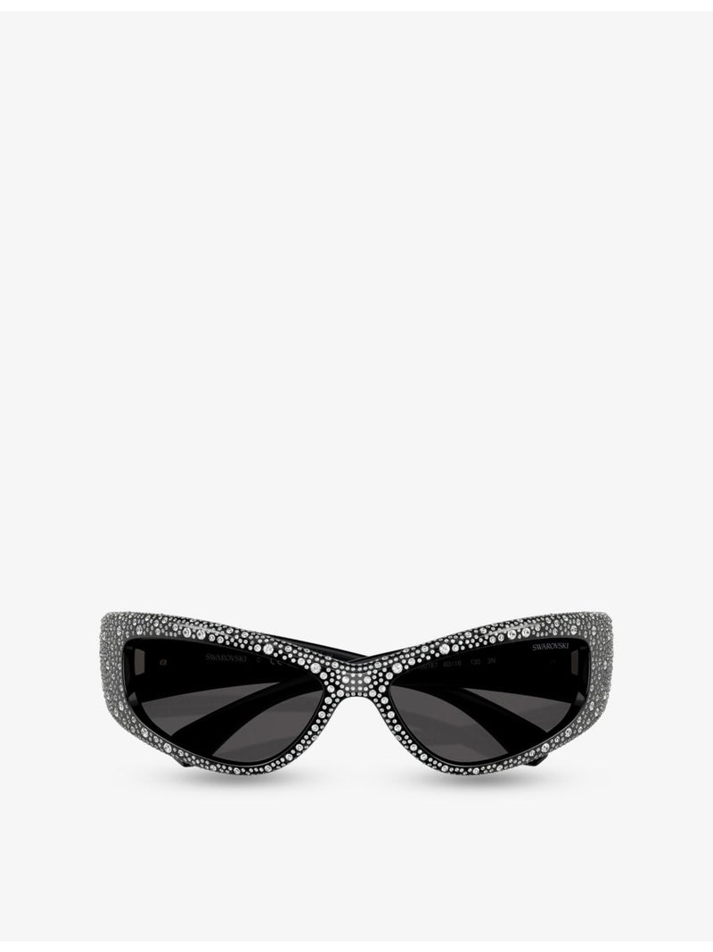 Swarovski SK6027 crystal-embellished acetate sunglasses, UK version