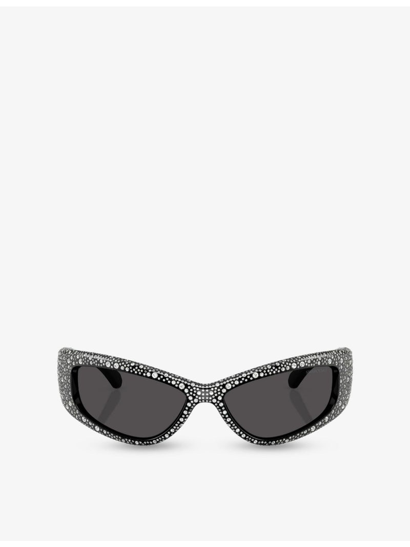 Swarovski SK6027 crystal-embellished acetate sunglasses, UK version