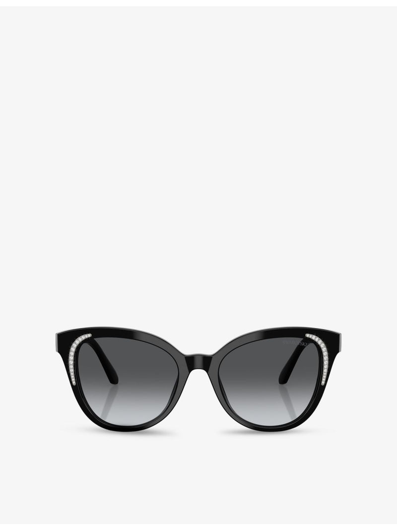 Swarovski SK6031 butterfly sunglasses with gradient lenses, imported from the UK