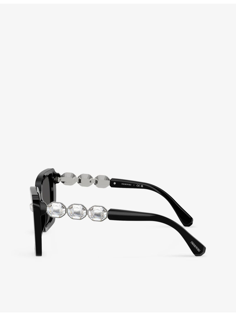 Square acetate Swarovski crystal sunglasses SK6032 (British brand)