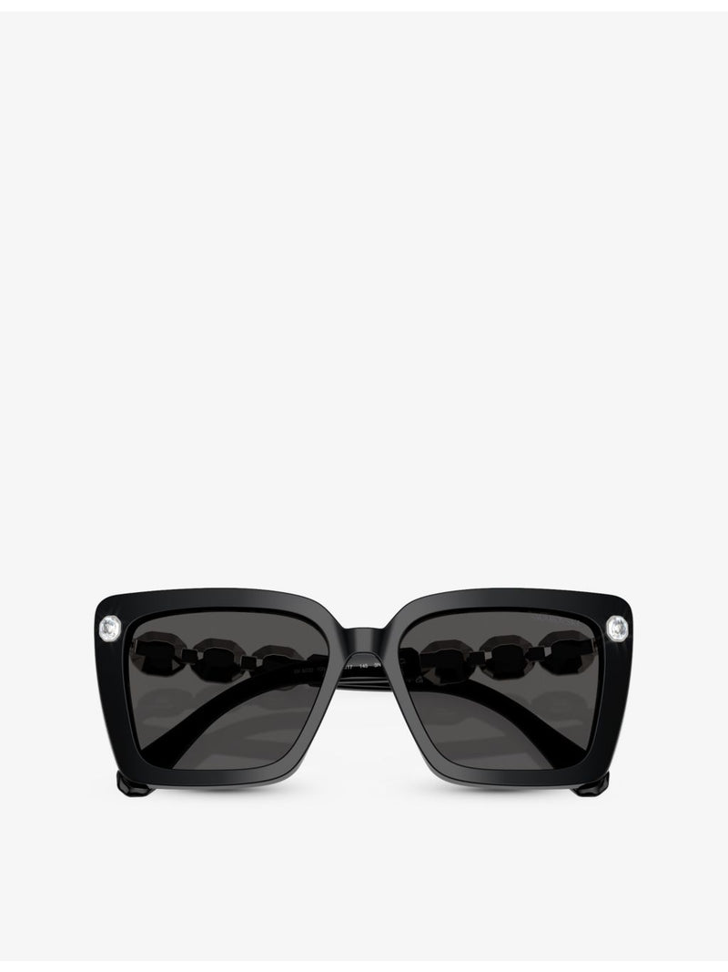 Square acetate Swarovski crystal sunglasses SK6032 (British brand)