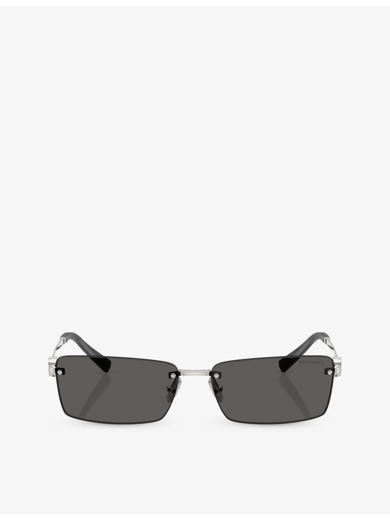 Tiffany & Co TF3108B metal rectangle sunglasses (British brand)