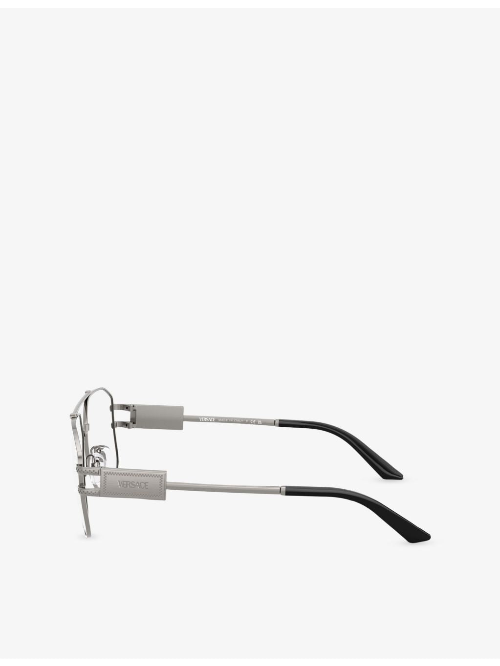 Versace rectangle clear metal glasses 0VE1302, imported from the UK