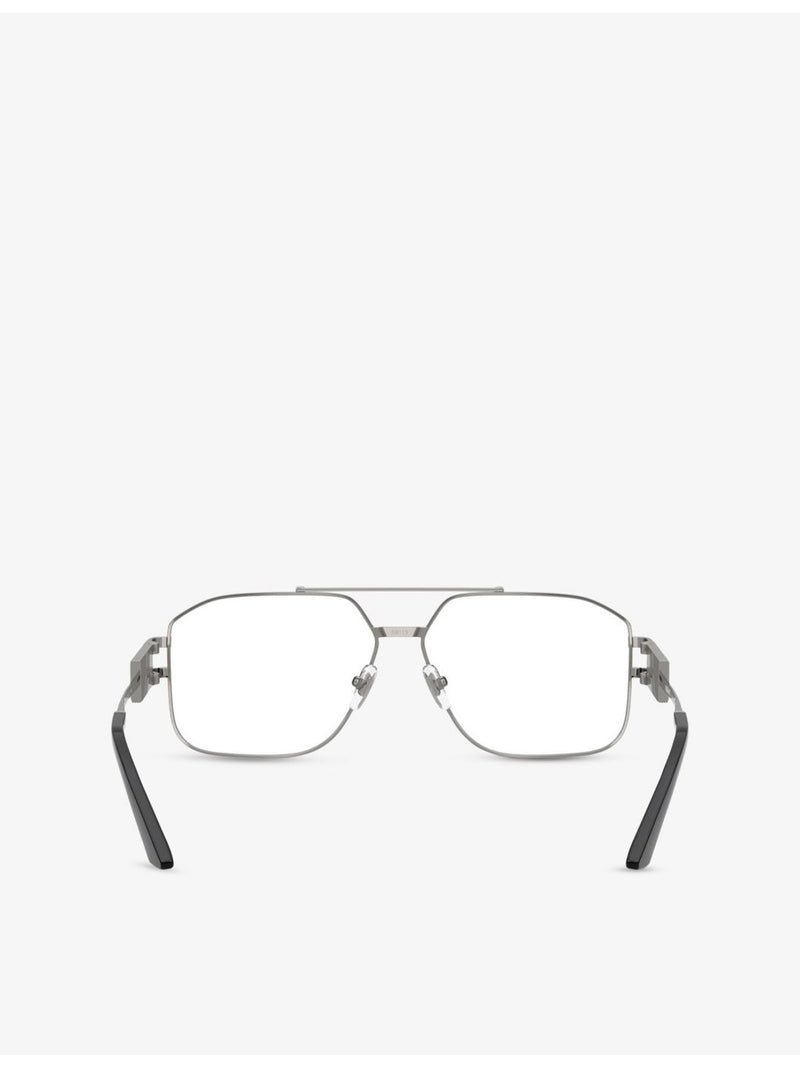 Versace rectangle clear metal glasses 0VE1302, imported from the UK
