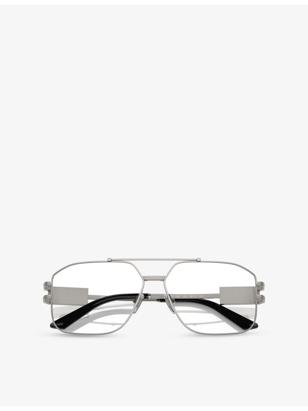 Versace rectangle clear metal glasses 0VE1302, imported from the UK