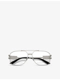 Versace rectangle clear metal glasses 0VE1302, imported from the UK