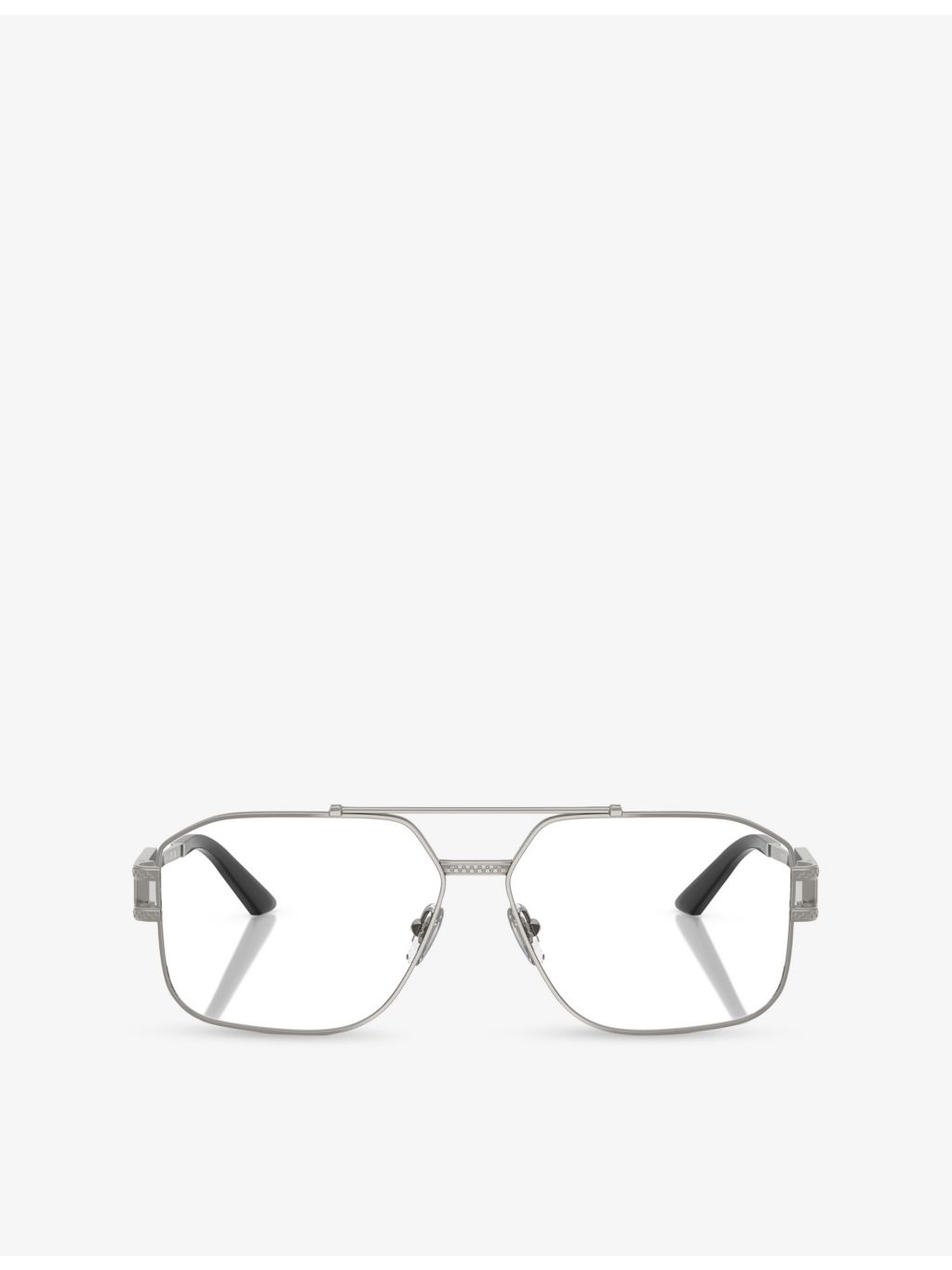 Versace rectangle clear metal glasses 0VE1302, imported from the UK