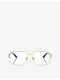 Versace VE1302 irregular-frame metal optical glasses, imported from the UK
