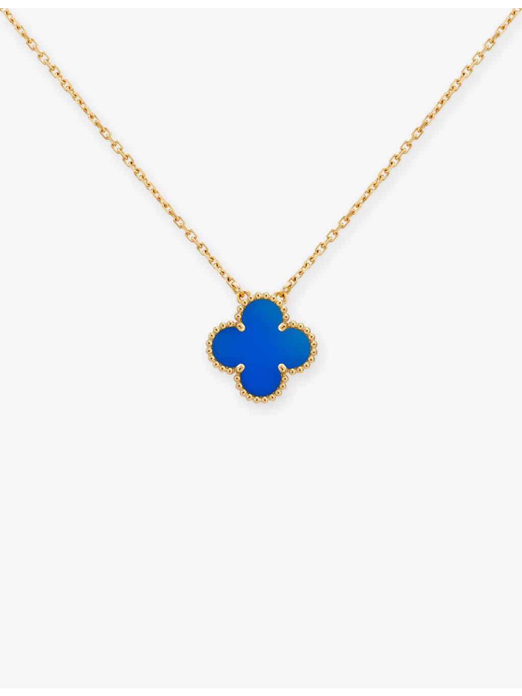 Van Cleef & Arpels Alhambra 18ct gold and agate pendant, UK version